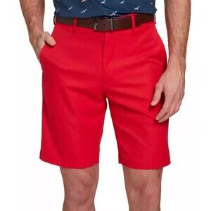 NEW Walter Hagen Golf Shorts Size 30 Red Flat Front Solid 10" Inseam Perfect 11